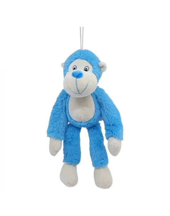 Peluş Maymun 40 cm - Yumuşak Peluş - G5501 - Mavi