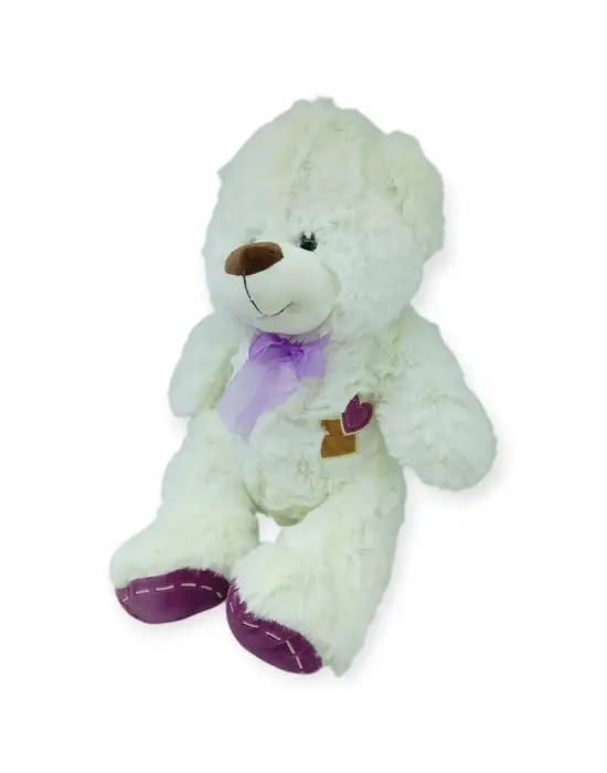 Peluş Papyonlu Ayıcık 40 cm - Beyaz