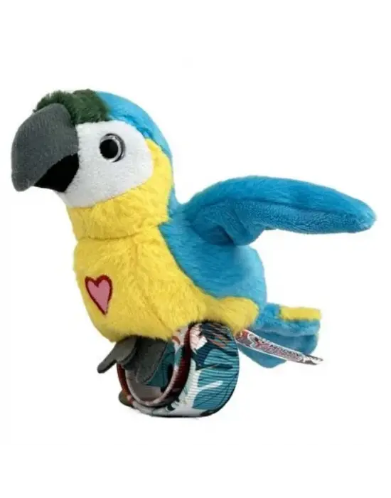 Peluş Ses Tekrarlı Hayvan Bileklik Aksesuar - Sarı Papağan