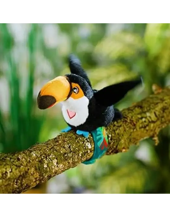 Peluş Ses Tekrarlı Hayvan Bileklik Aksesuar - Tukan Kuşu
