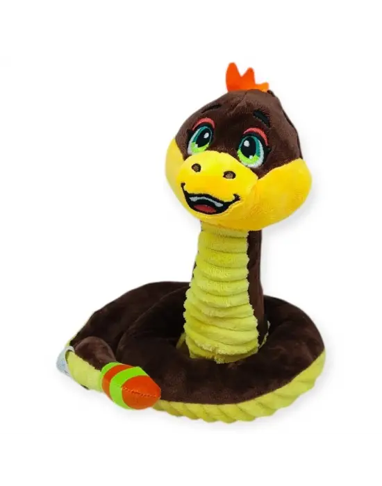 Peluş Sevimli Hayvanlar 35 cm - Kahverengi Çıngıraklı Yılan