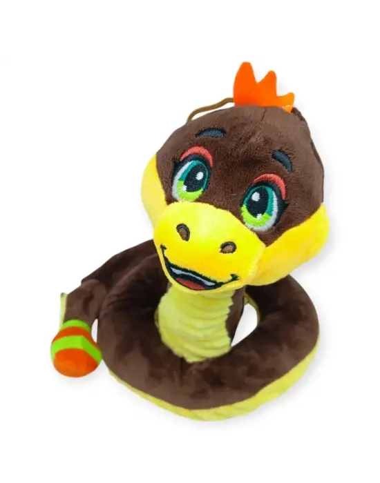 Peluş Sevimli Hayvanlar 35 cm - Kahverengi Çıngıraklı Yılan