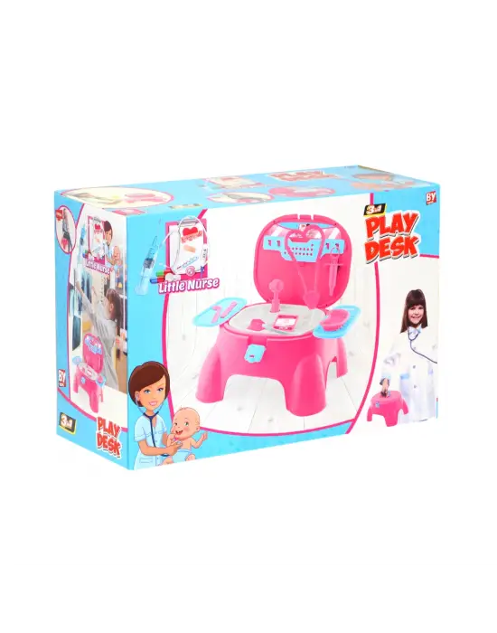 Omarı Çocuklar İçin Oyuncak Doktor Seti ve Taburesi