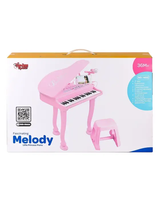 Omarı Pembe Mikrofonlu 37 Tuşlu Mp3 Çalar Piyano