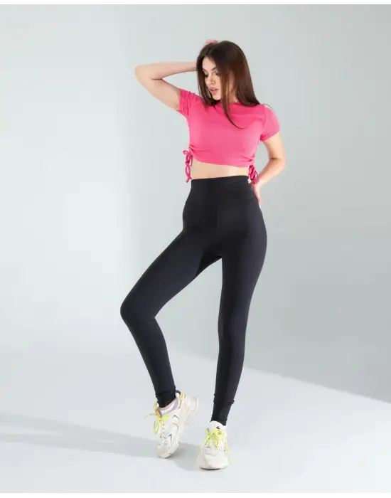 Sofistike Yandan Büzgülü Crop