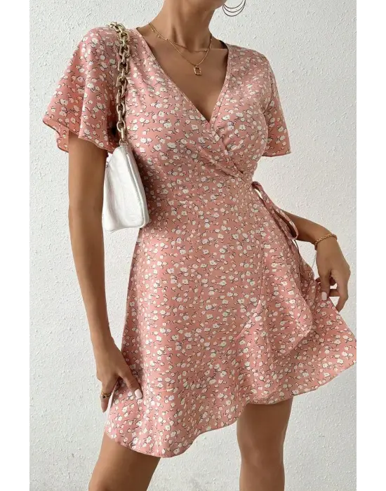 Pembe Yazın Rüyası Mini Elbise E-5503