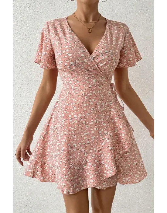 Pembe Yazın Rüyası Mini Elbise E-5503