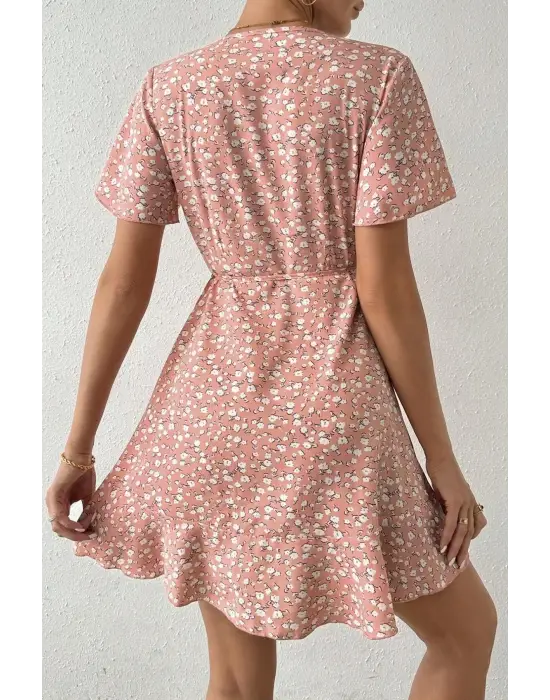 Pembe Yazın Rüyası Mini Elbise E-5503