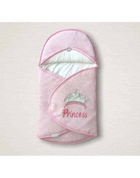 Omarı Princess Nakışlı Yenidoğan Kız Bebek Battaniyesi Pembe