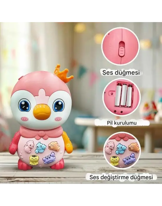 Penguen Eğitici Bebek Piyanosu - Pembe