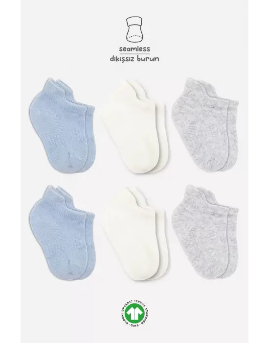 Omarı Renkli Penye Sneakers Çorap Seti