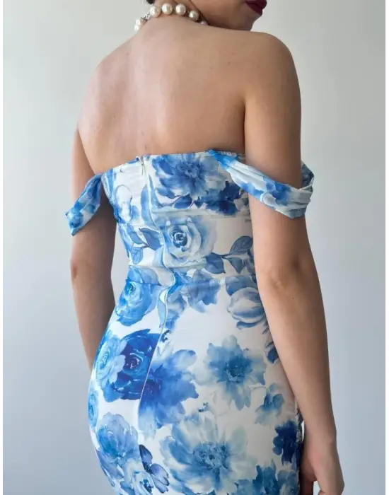 Omarı Elegan Büzgü Detaylı Elbise