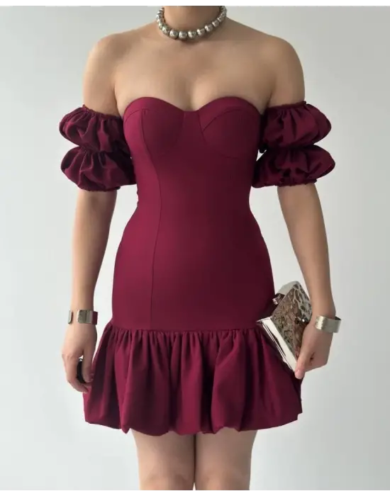 Omarı Elegan Straplez Elbise Modelleri | gl00my