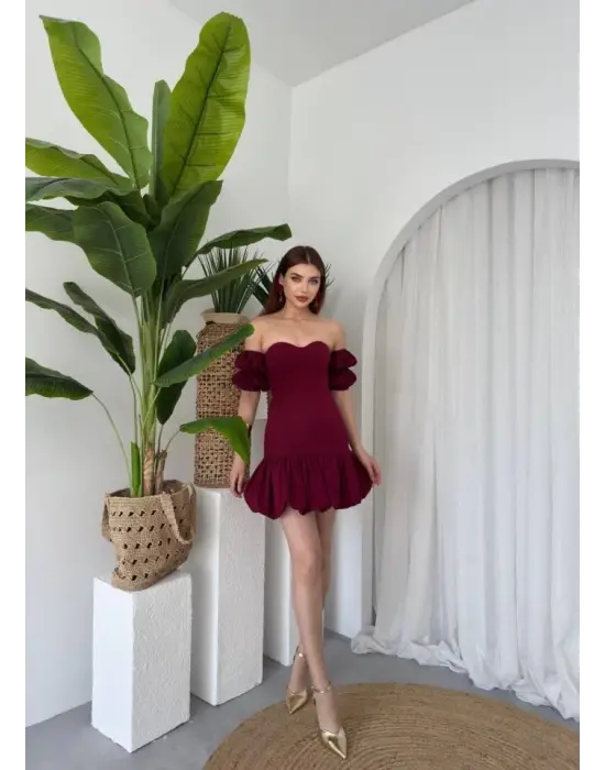 Omarı Elegan Straplez Elbise Modelleri | gl00my