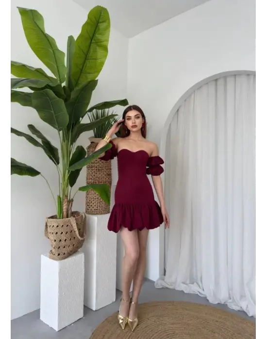 Omarı Elegan Straplez Elbise Modelleri | gl00my