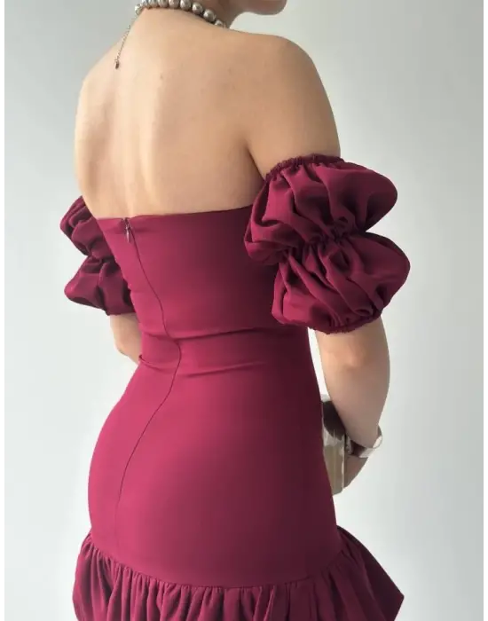 Omarı Elegan Straplez Elbise Modelleri | gl00my