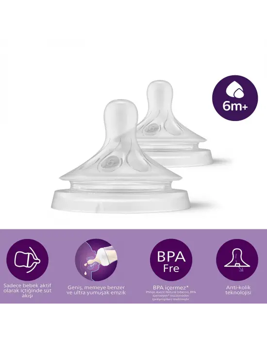 Philips Avent Doğal Tepkili Natural Response 2Li Biberon Emziği No:6 6+ Ay