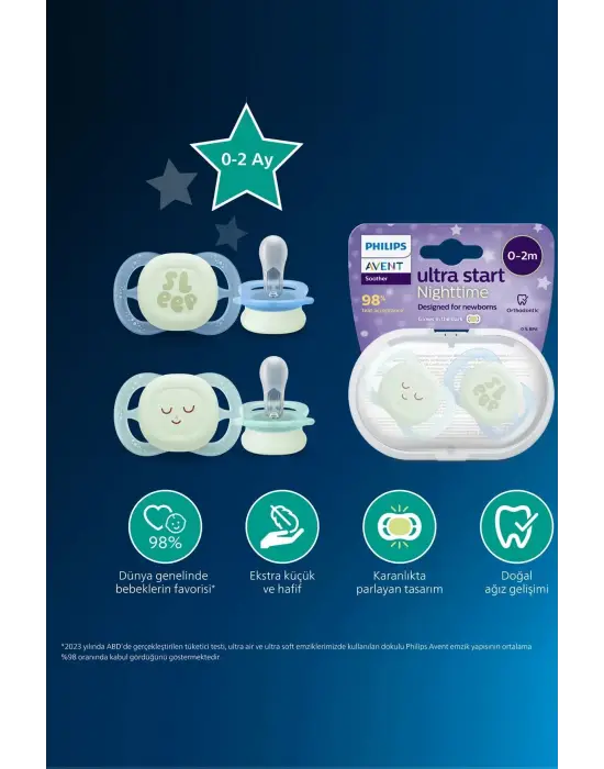 Philips Avent Ultra Start Gece Emzik 0-2 Ay