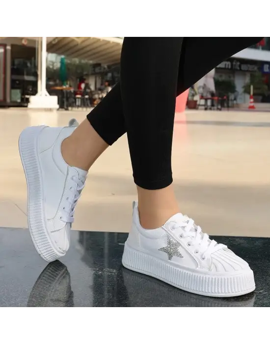 Modern Cilt Bağcıklı Spor Ayakkabı