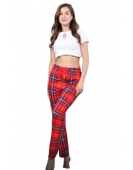 Modern Ekose Desenli Pijama Altı