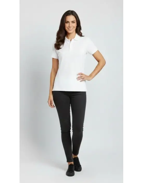 Pike Kumaş Düğmeli Yaka Regular Rahat Günlük Kısa Kol Tişört T-shirt - Beyaz