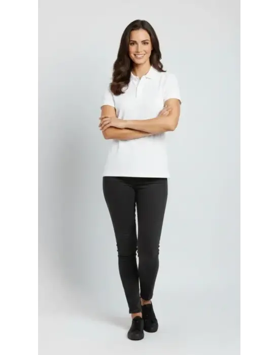 Pike Kumaş Düğmeli Yaka Regular Rahat Günlük Kısa Kol Tişört T-shirt - Beyaz