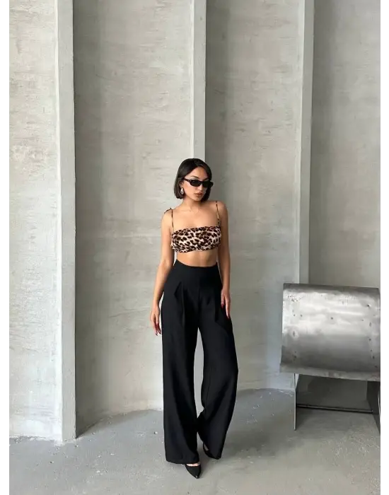 Omarı Pileli Keten Pantolon - Şık ve Rahat Kadın Giyim