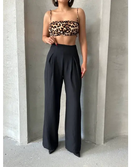 Omarı Pileli Keten Pantolon - Şık ve Rahat Kadın Giyim