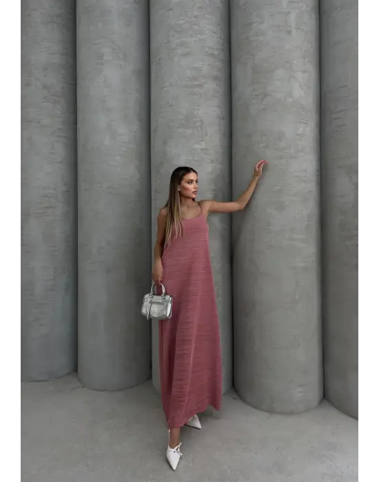 Modern Piliseli Uzun Elbise