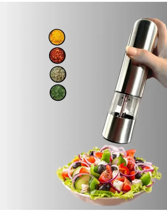 Pilli Baharat Değirmeni Karabiber Tuz Ve Baharat Öğütücü