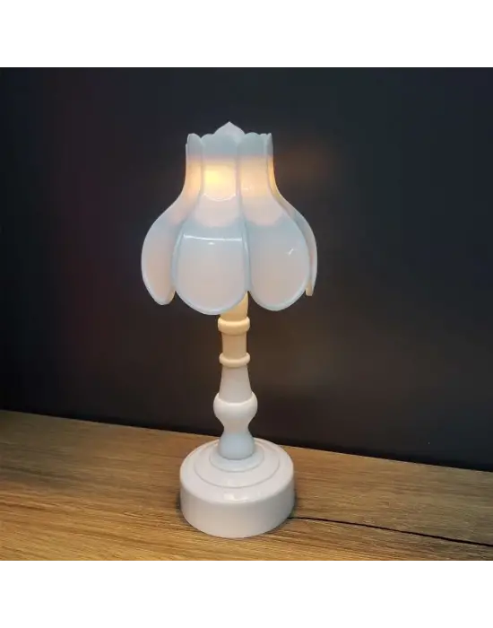 Pilli Dekoratif Abajur Masa Lambası