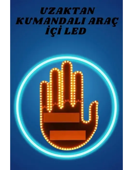 Pilli Led Işık Araç Camı İçin Uzaktan Kumandalı El Simgesi