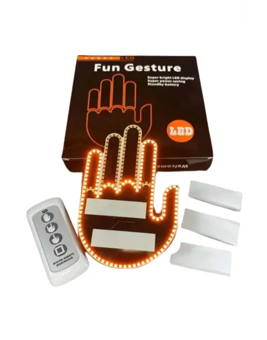 Pilli Led Işık Araç Camı İçin Uzaktan Kumandalı El Simgesi