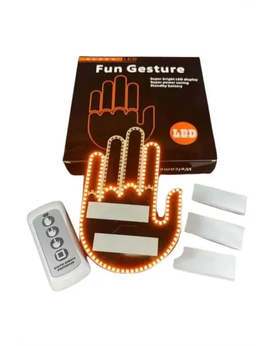 Pilli Led Işık Araç Camı İçin Uzaktan Kumandalı El Simgesi