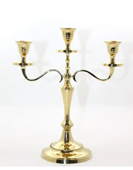 Pirinç 3lü Şamdan Model 1