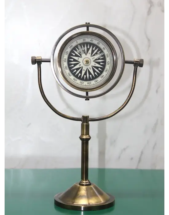 Pirinç Masa Üstü Pusula Model 4