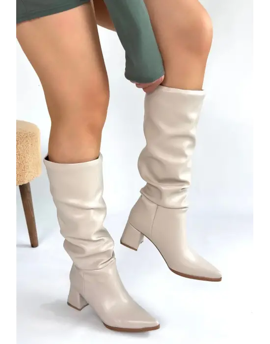 Pitay Ten Cilt Topuklu Çizme