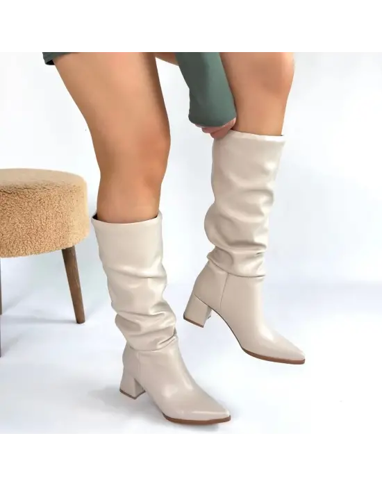 Pitay Ten Cilt Topuklu Çizme