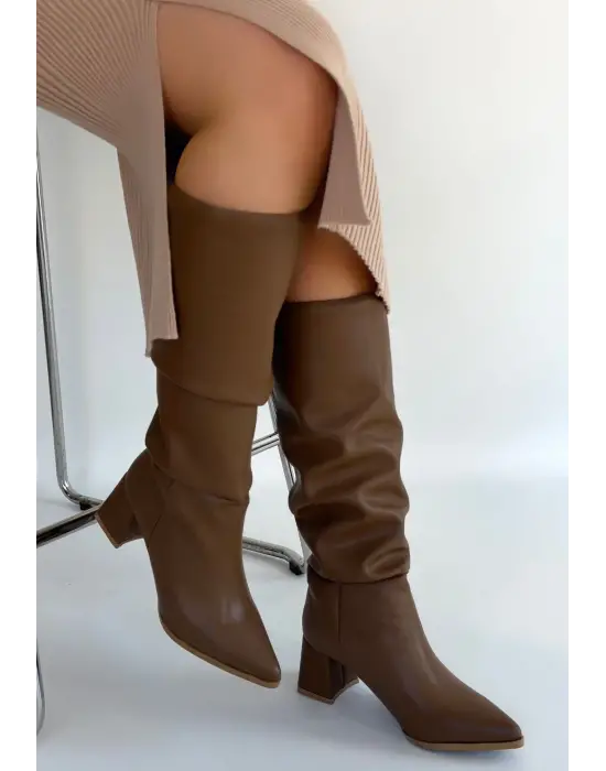 Pitay Vizon Cilt Topuklu Çizme