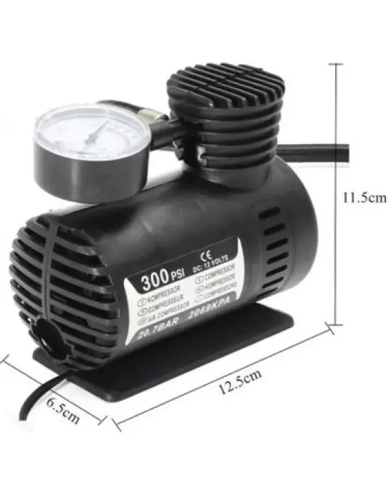Plastik Gövdeli Siyah Mini Hava Kompresörü