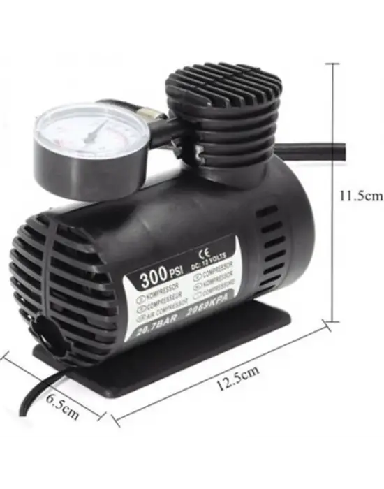 Plastik Gövdeli Siyah Mini Hava Kompresörü