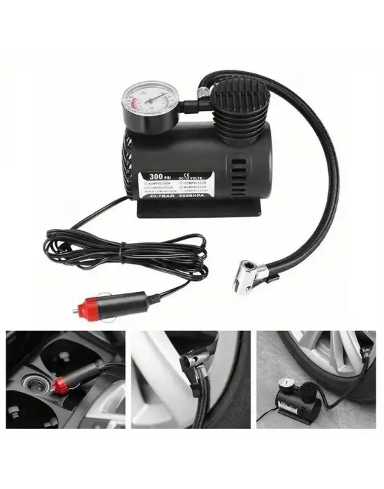 Plastik Gövdeli Siyah Mini Hava Kompresörü