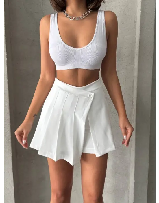 Modern Pliseli Şort Etek