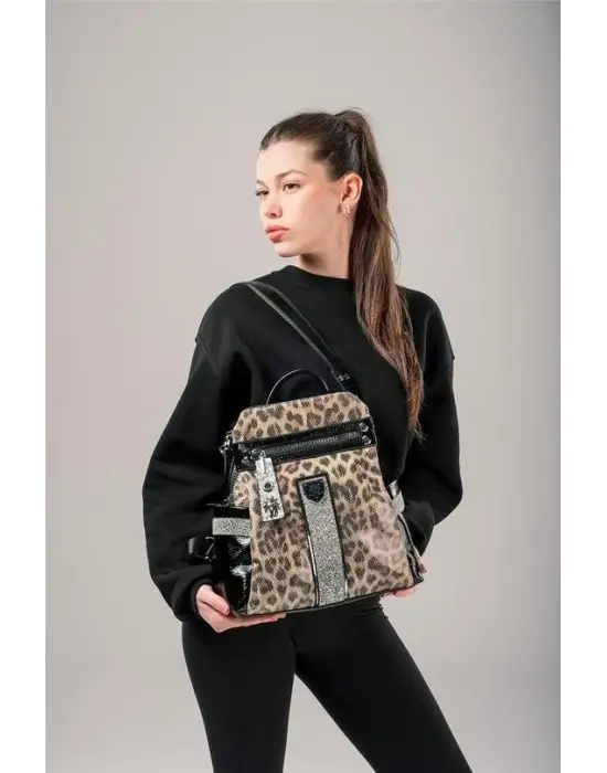 Poge Leopar Cilt Kol Ve Sırt Çantası