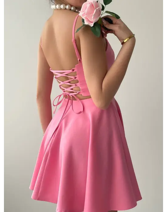 Omarı Çekici İp Detaylı Elbise