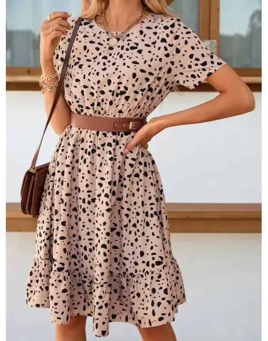 Omarı Desenli Süprem Elbise