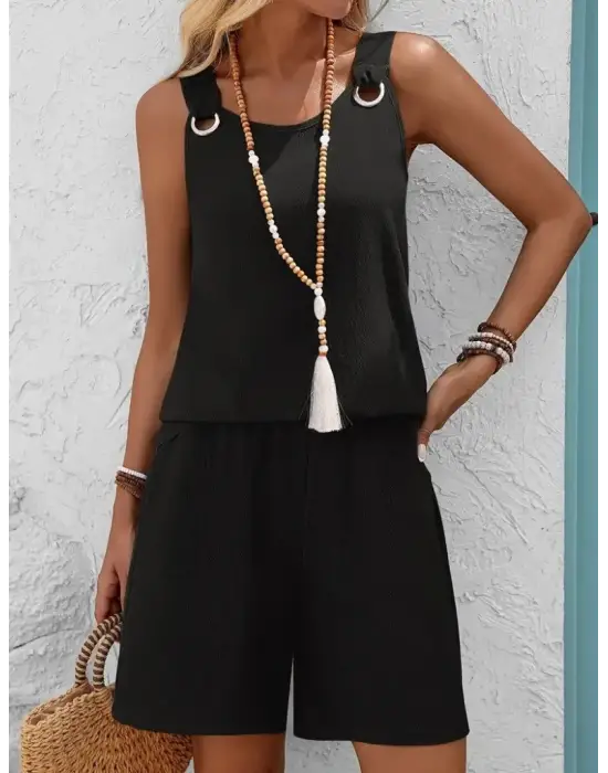 Omarı Yuvarlak Yaka Kuş Gözü Detaylı Takım