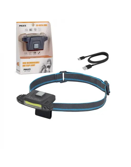 Police Ps-1930 Usb Şarjlı Cob Led Şapka Feneri