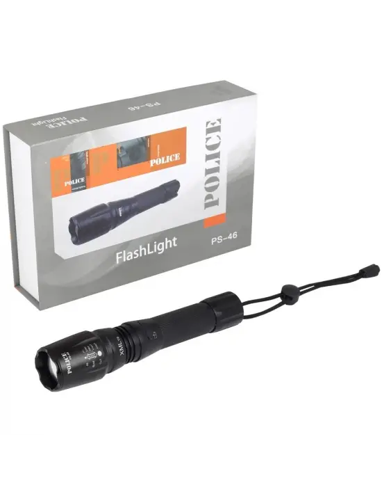 Police Ps-46 Xml6 Led 5 Kademeli Zoomlu Şarjlı El Feneri