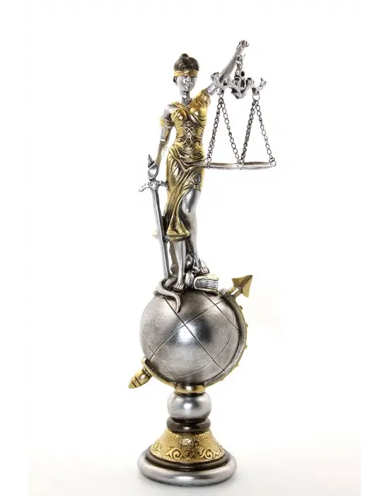 Polyester Dünya Küre Üzerinde Adalet Biblosu Model 1